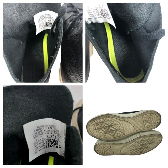 Converse Chuck Taylor All Star Prime Hi Top Black Leather Sneakers Men 5 Women 7 - Picture 7 of 11